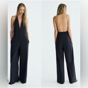 Zara gray and white pinstripe jumper size L